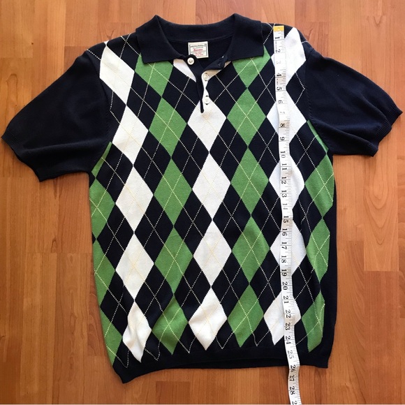 STEVE & BARRY ALL-AMERICAN - 2 Boys Argyle Blue & Green Short Sleeve Sweaters - Picture 7 of 14